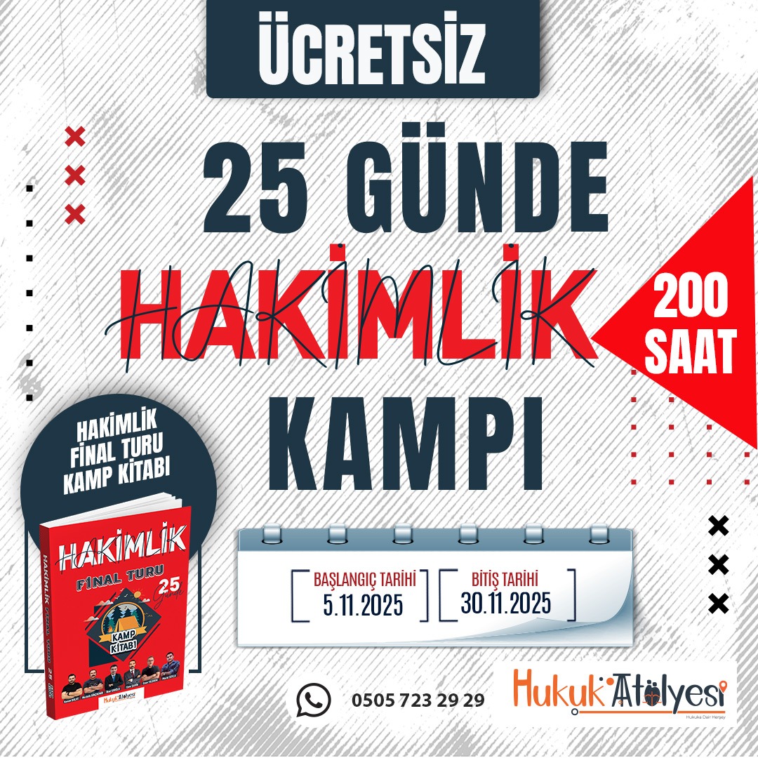 25 günde Hakimlik Kampı Ücretsiz 