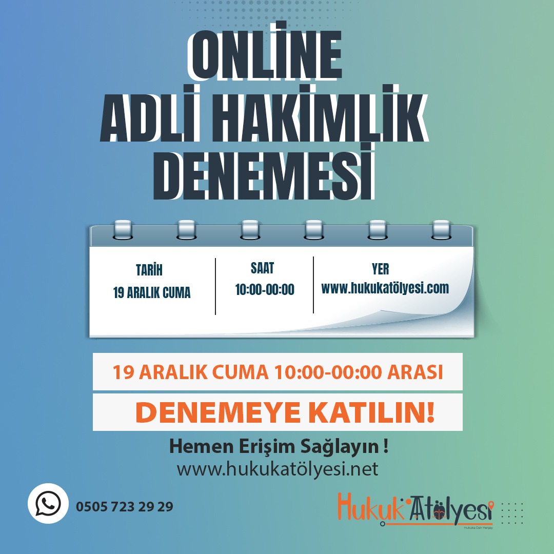 Adli Hakimlik Tg Deneme 