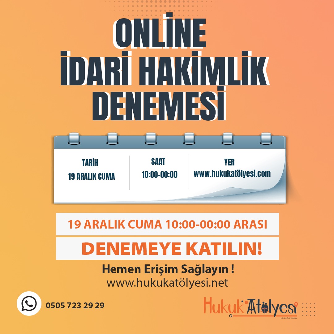 İdari hakimlik Türkiye Geneli Deneme Sınavı