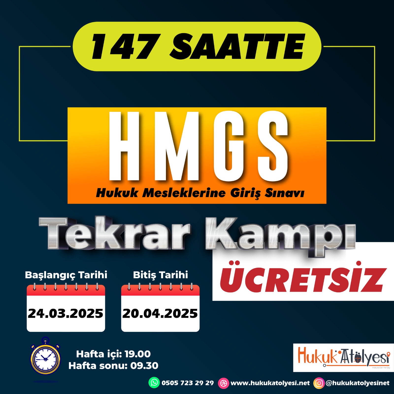 Hukuk Mesleklerine Giriş Sınavı (HMGS) Ücretsiz Tekrar Kampı